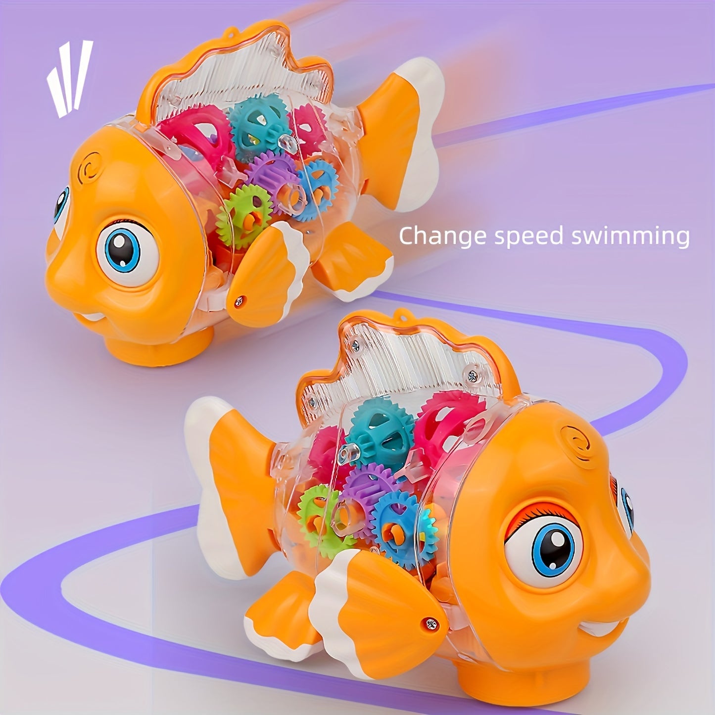 Clown Fish Swinging Fish Toy,with Light Music