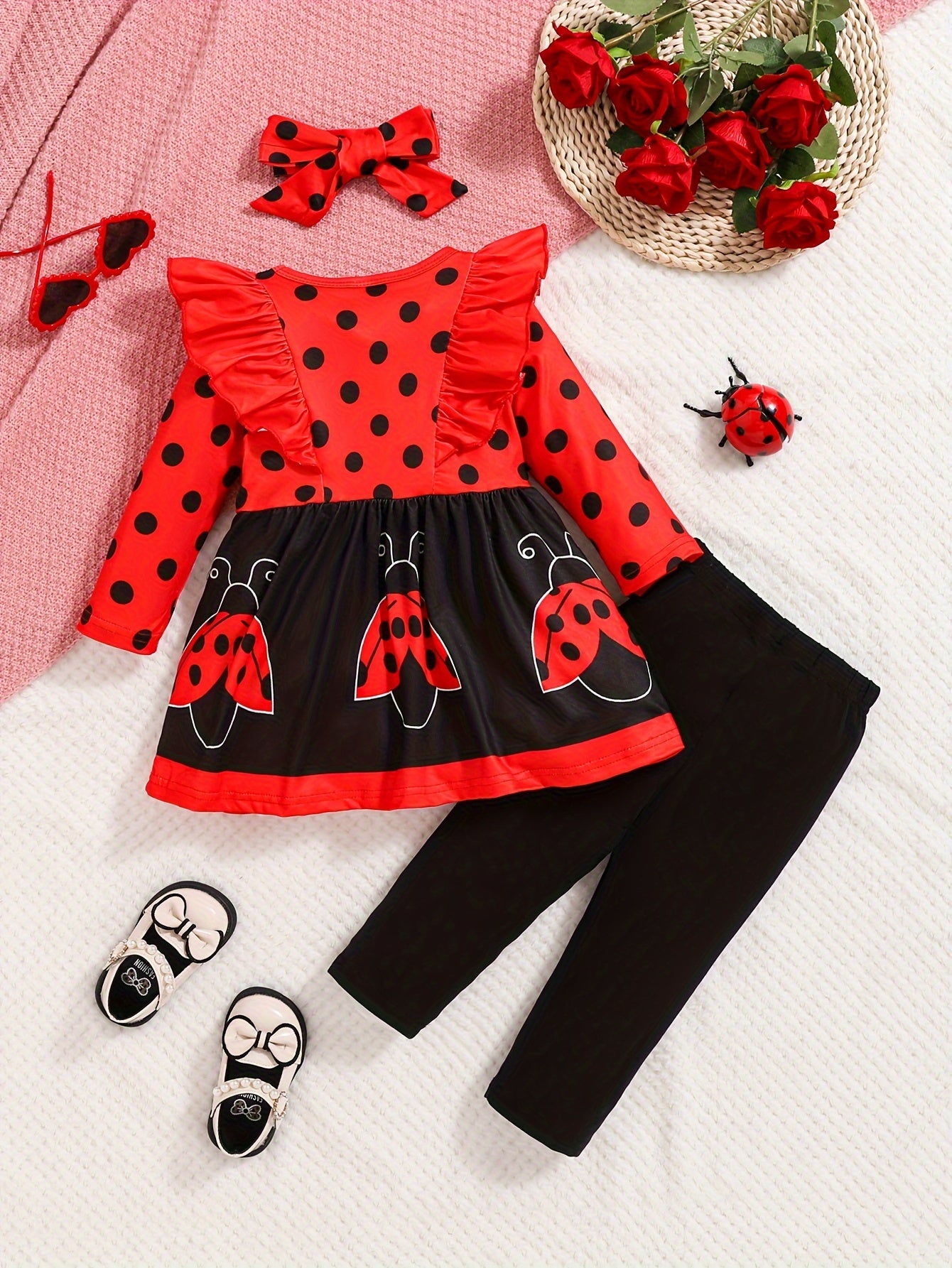 Ladybug Polyester Layette Set for Toddlers & Baby Girls -